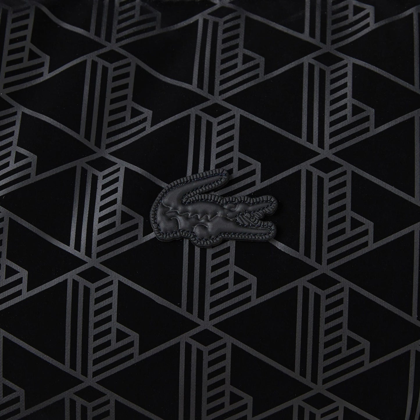 Lacoste Kadın Kapüşonlu Monogram Siyah Mont