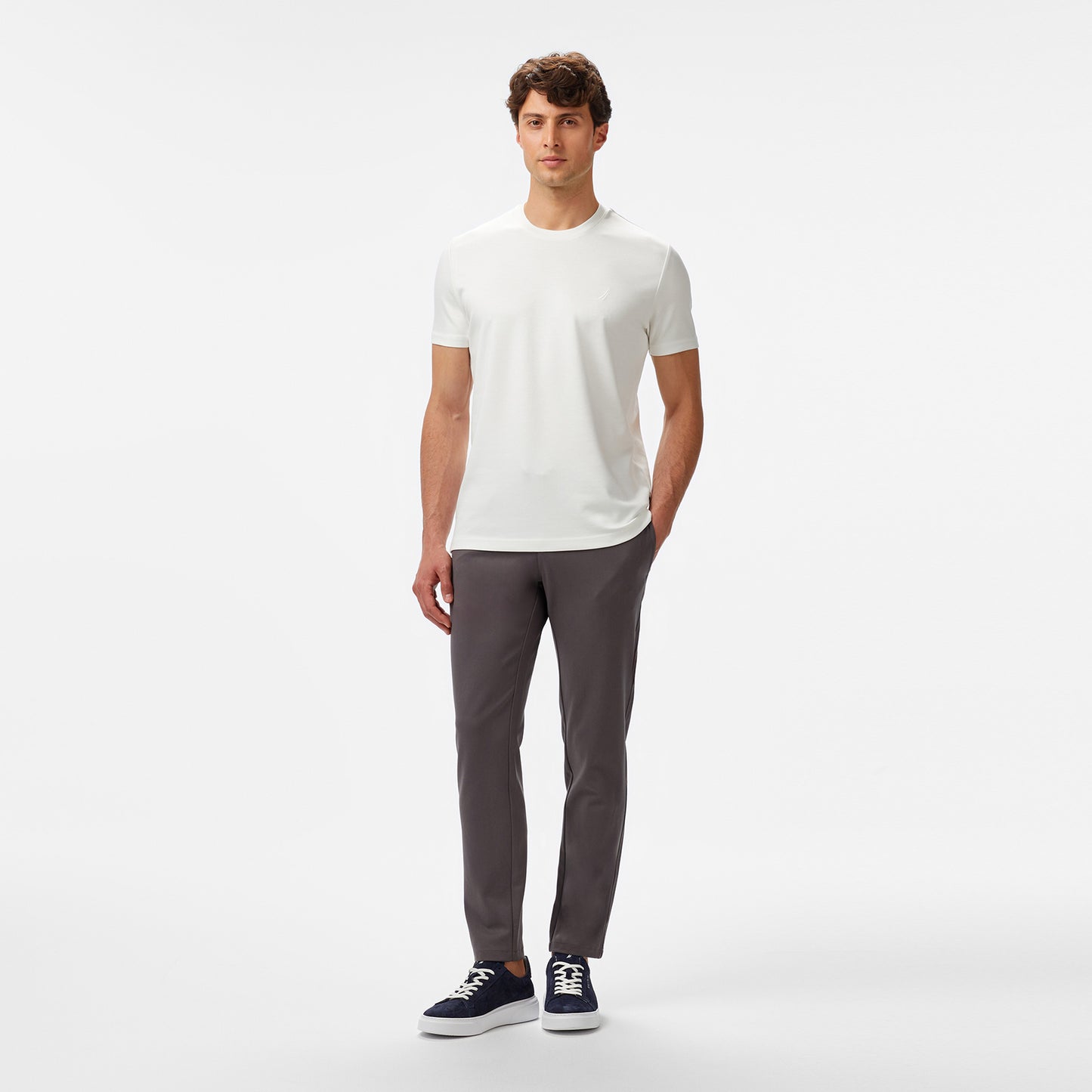 Nautica Erkek Krem Classic Fit T-shirt