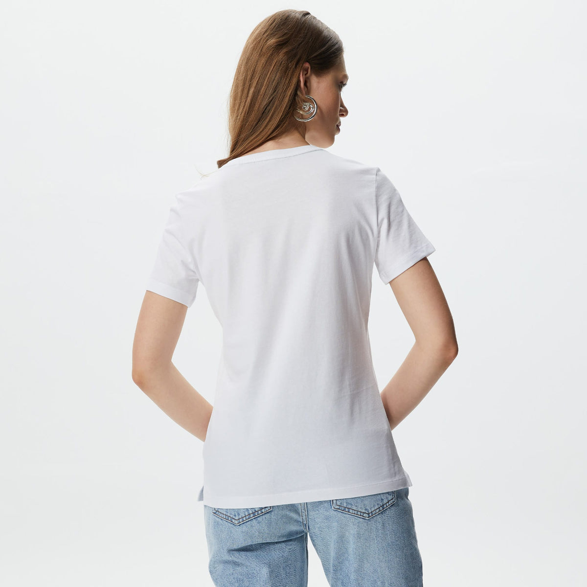 Guess Original Kadın Beyaz T-shirt