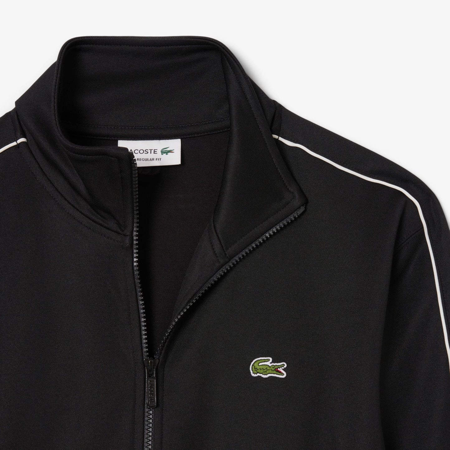 Lacoste Paris Piqué Zip Front Track Erkek Siyah Ceket
