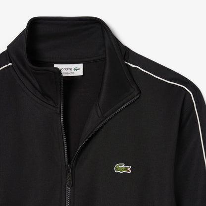 Lacoste Paris Piqué Zip Front Track Erkek Siyah Ceket