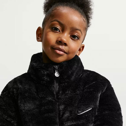 Nike Nkg Quilted Faux Fur Çocuk Siyah Ceket