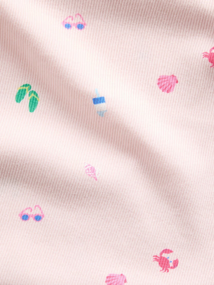 Pembe Fitilli Fırfır Apron Askılı Atlet