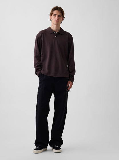 Lacivert Oversized Pique Polo T-shirt