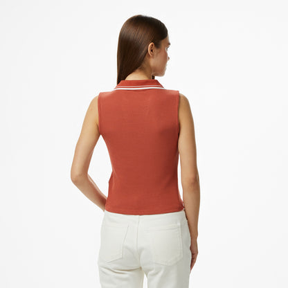 Nautica Kadın Kırmızı Regular Fit Kolsuz Polo Yaka T-shirt