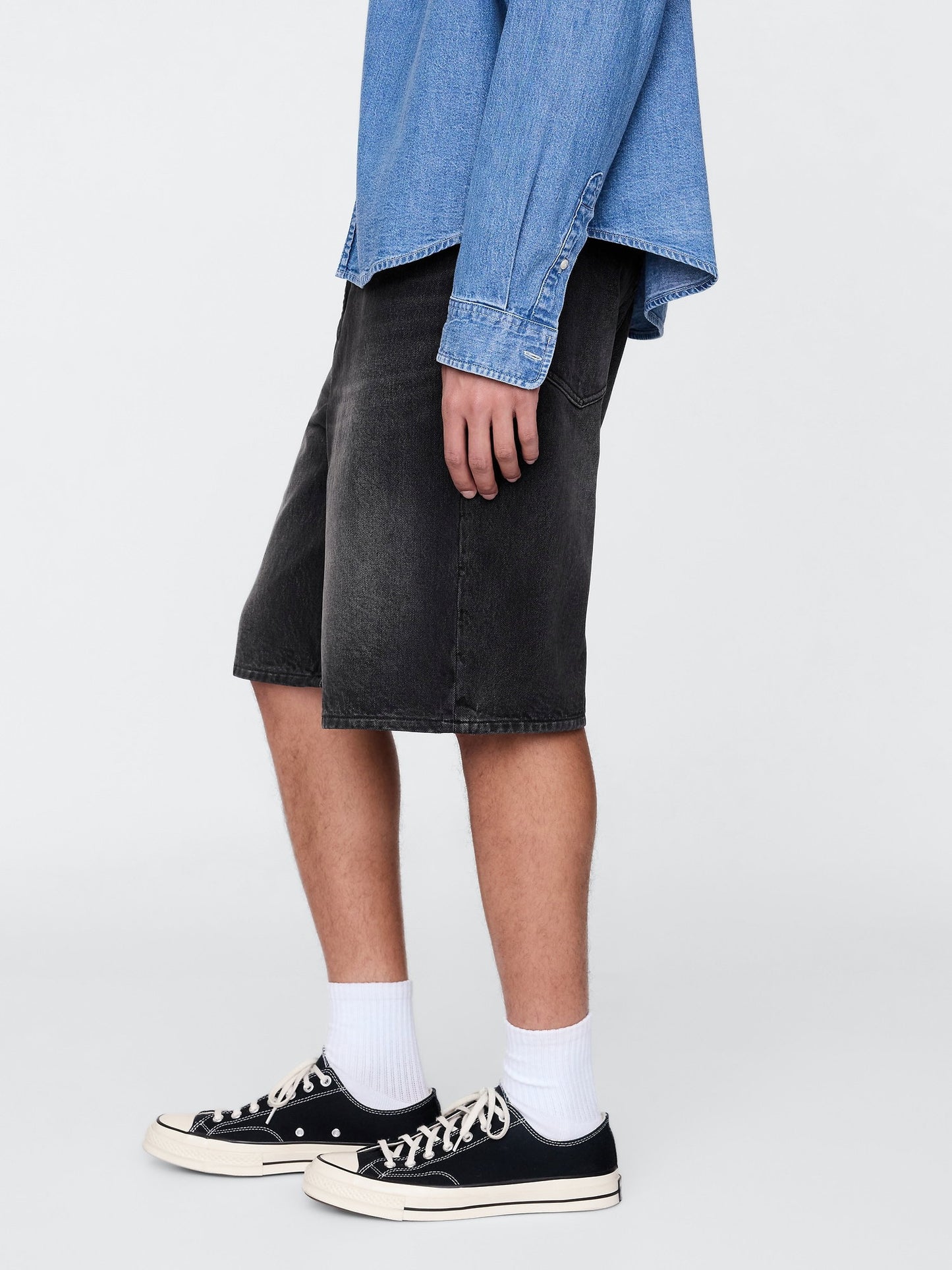 Siyah 10.5 Baggy Denim Şort