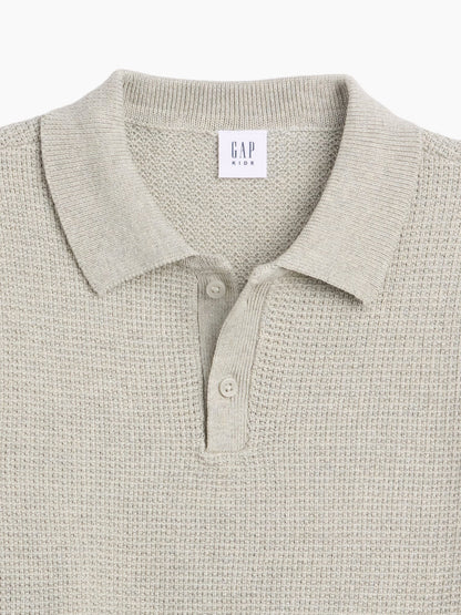 Gri Relaxed Textured Polo T-shirt