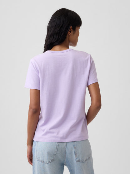 Lila Favorite Bisiklet Yaka T-shirt