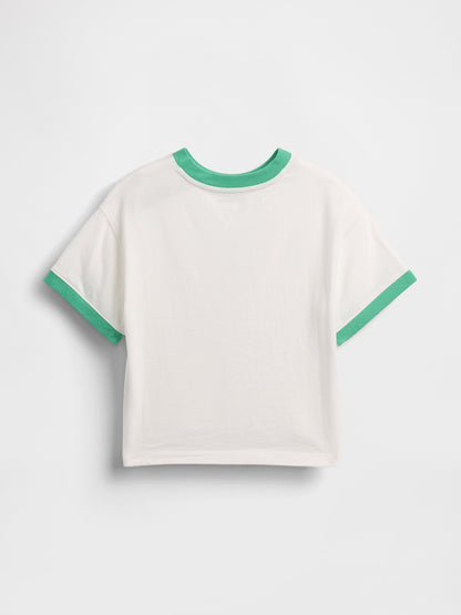 Beyaz Marvel Oversized Grafik Baskılı T-shirt