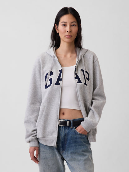 Açık Gri Vintagesoft Arch Logo Tam Fermuarlı Sweatshirt