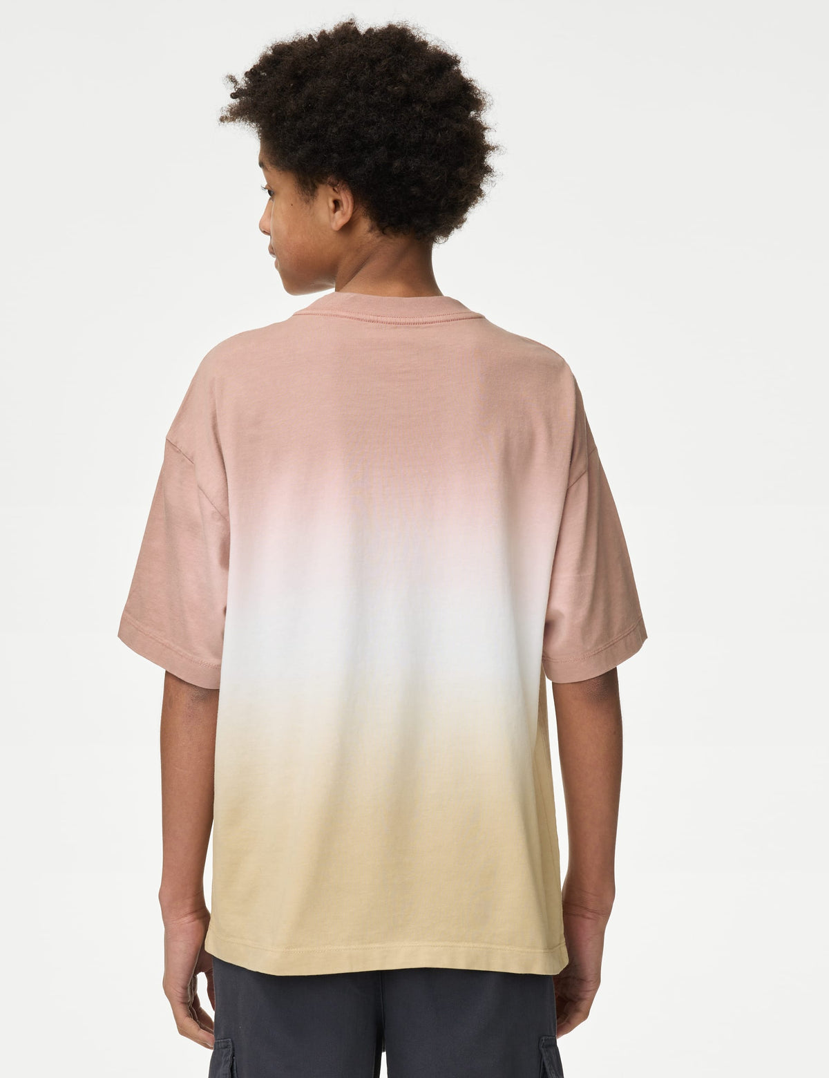 Saf Pamuk Ombre Yazılı T-shirt (2–16 Yaş)