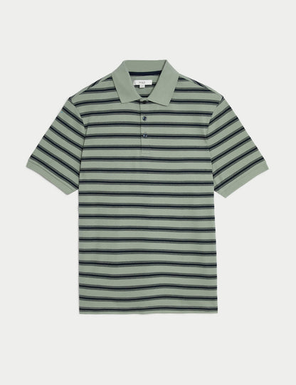 Saf Pamuklu Kısa Kollu Polo Yaka T-shirt
