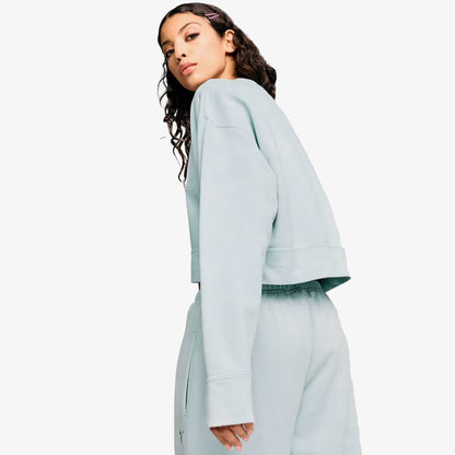 Puma Dare To Relaxed Washed Crew Kadın Mavi Sweatshirt