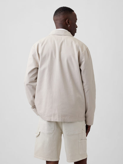 Kırık Beyaz Relaxed Twill Chore Ceket