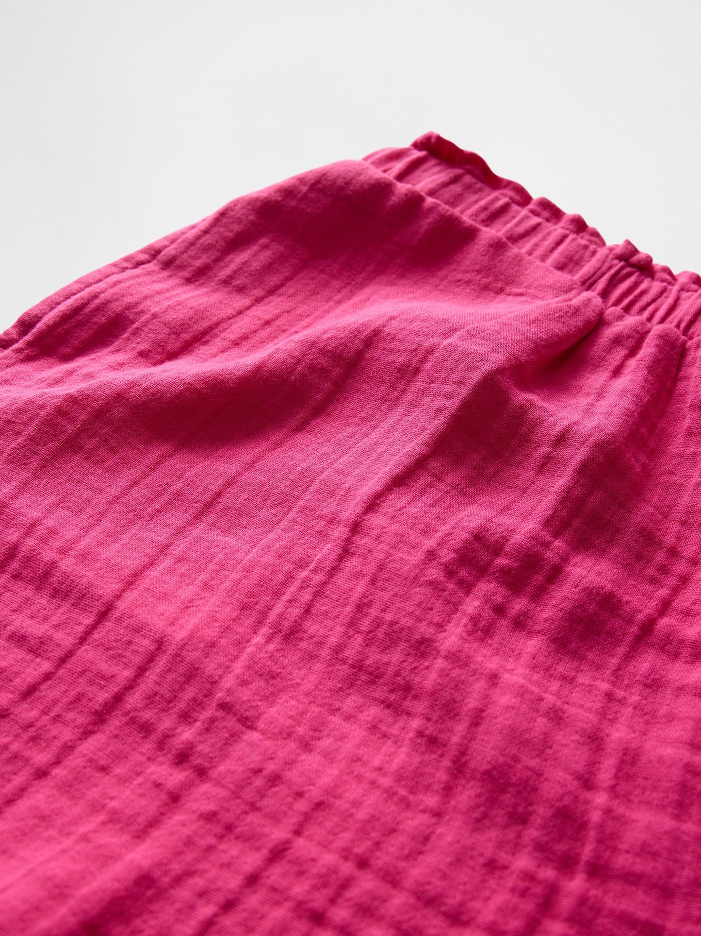 Pembe Crinkle Gauze Şort