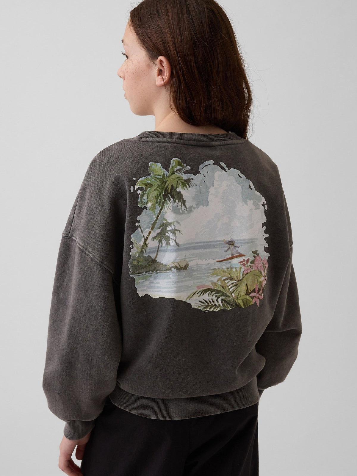 Siyah Disney Çocuk Vintagesoft Oversize Sweatshirt
