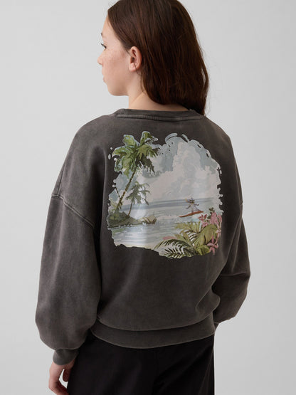 Siyah Disney Çocuk Vintagesoft Oversize Sweatshirt