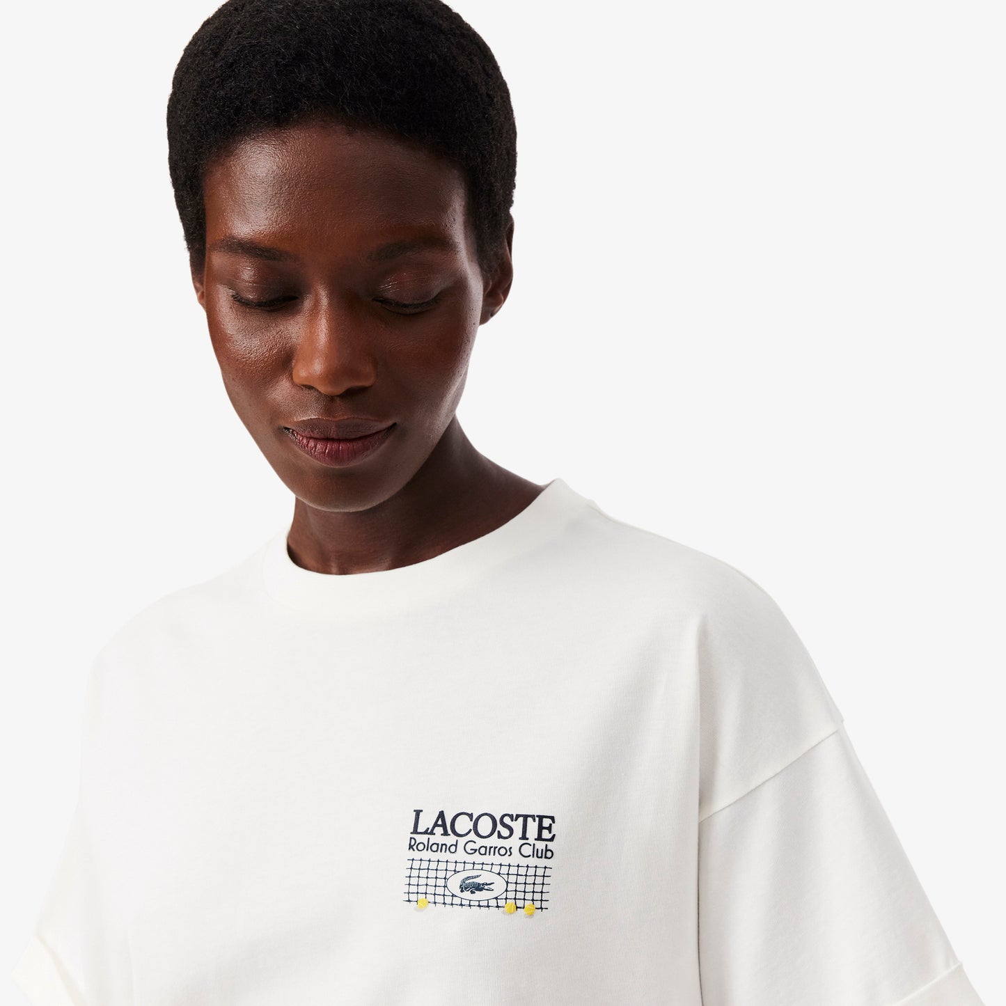 Lacoste Relaxed Fit Kadın Beyaz T-shirt