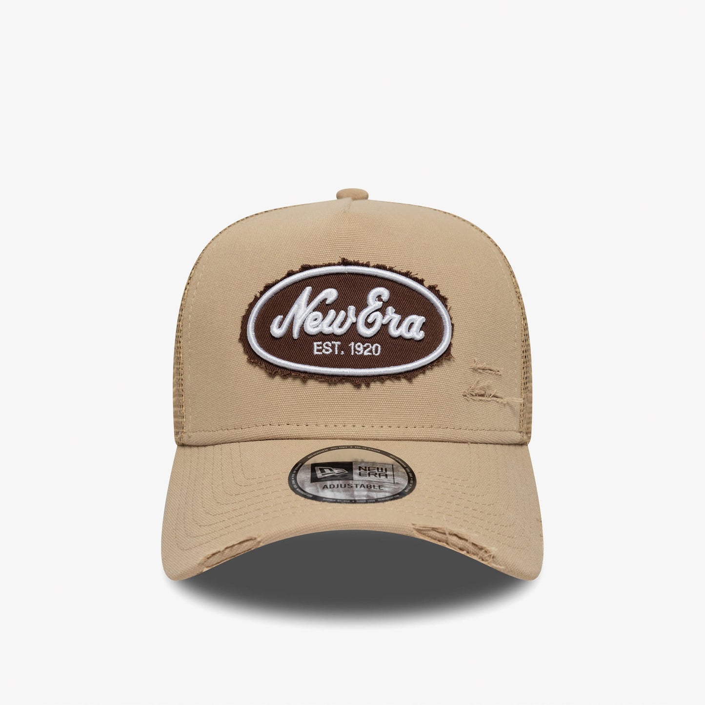 New Era Oval Canvas Distress Trucker Unisex Bej Şapka