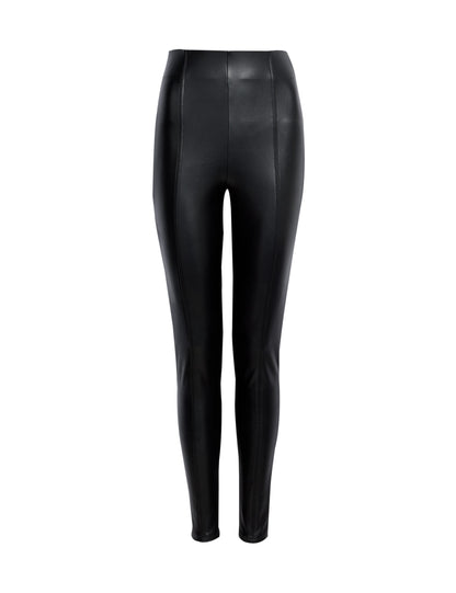 Regular Fit Deri Görünümlü Pantolon