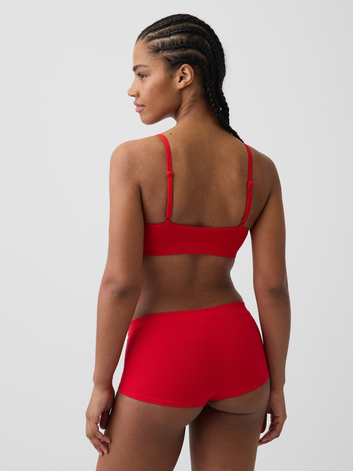 Kırmızı Seamless Fitilli Triangle Bralet