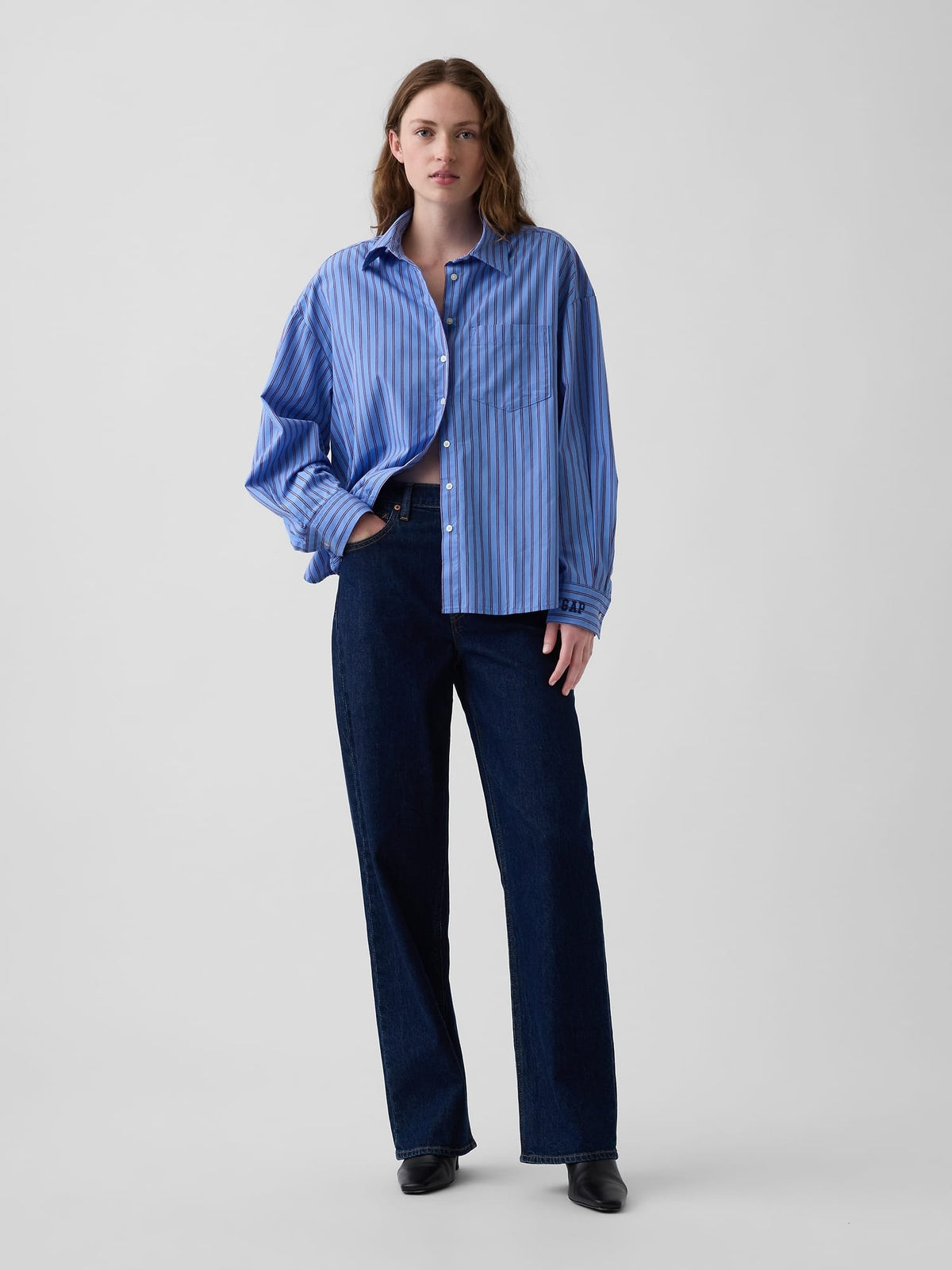 Mavi Oversized Poplin Gömlek