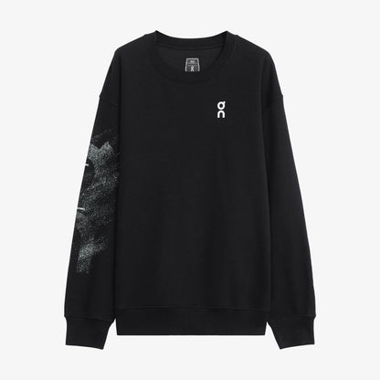 On Club Crew Graphic Erkek Siyah Sweatshirt