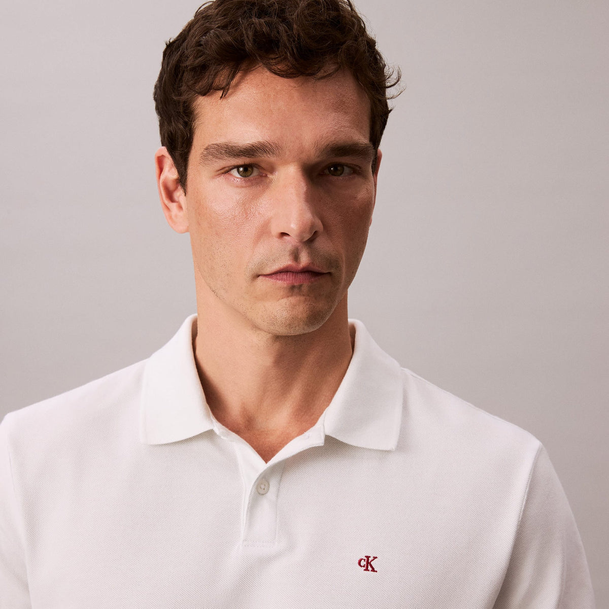 Calvin Klein Casual Pique Classic Erkek Beyaz Polo