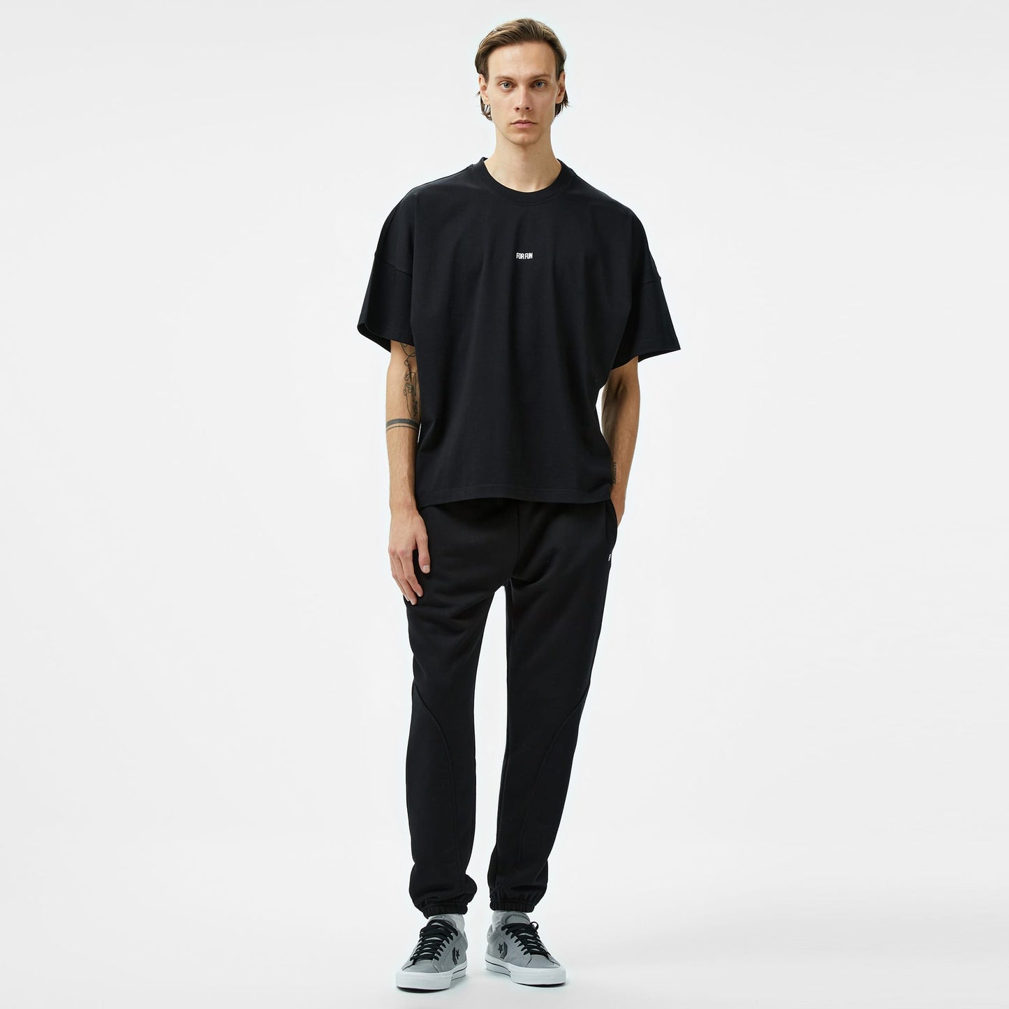 Forfun Blurred Dreams Oversize Dropshoulder Erkek Siyah T-shirt