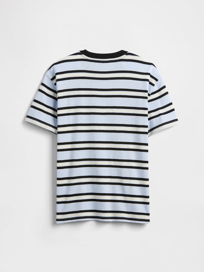 Açık Mavi Kids Everyday Soft Stripe Pocket T-shirt