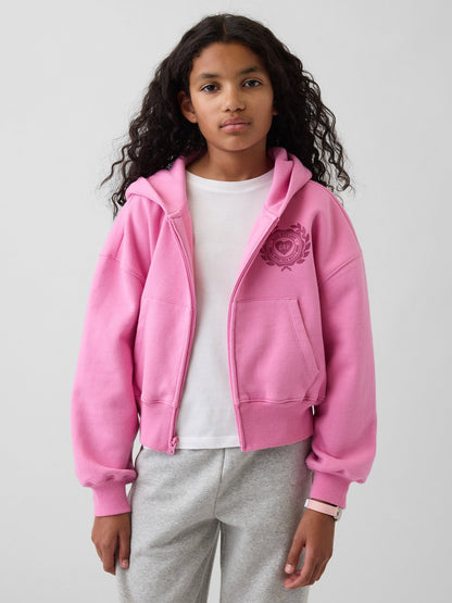 Pembe Vintagesoft Fermuarlı Sweatshirt