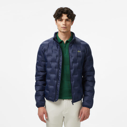 Lacoste Erkek Dik Yaka Kapitone Lacivert Mont