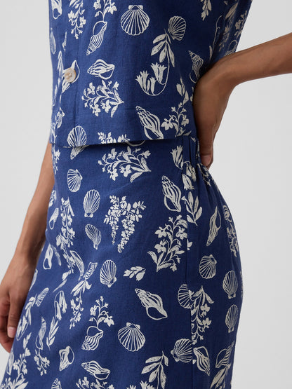 Mavi Linen-blend Pull-on Mini Etek
