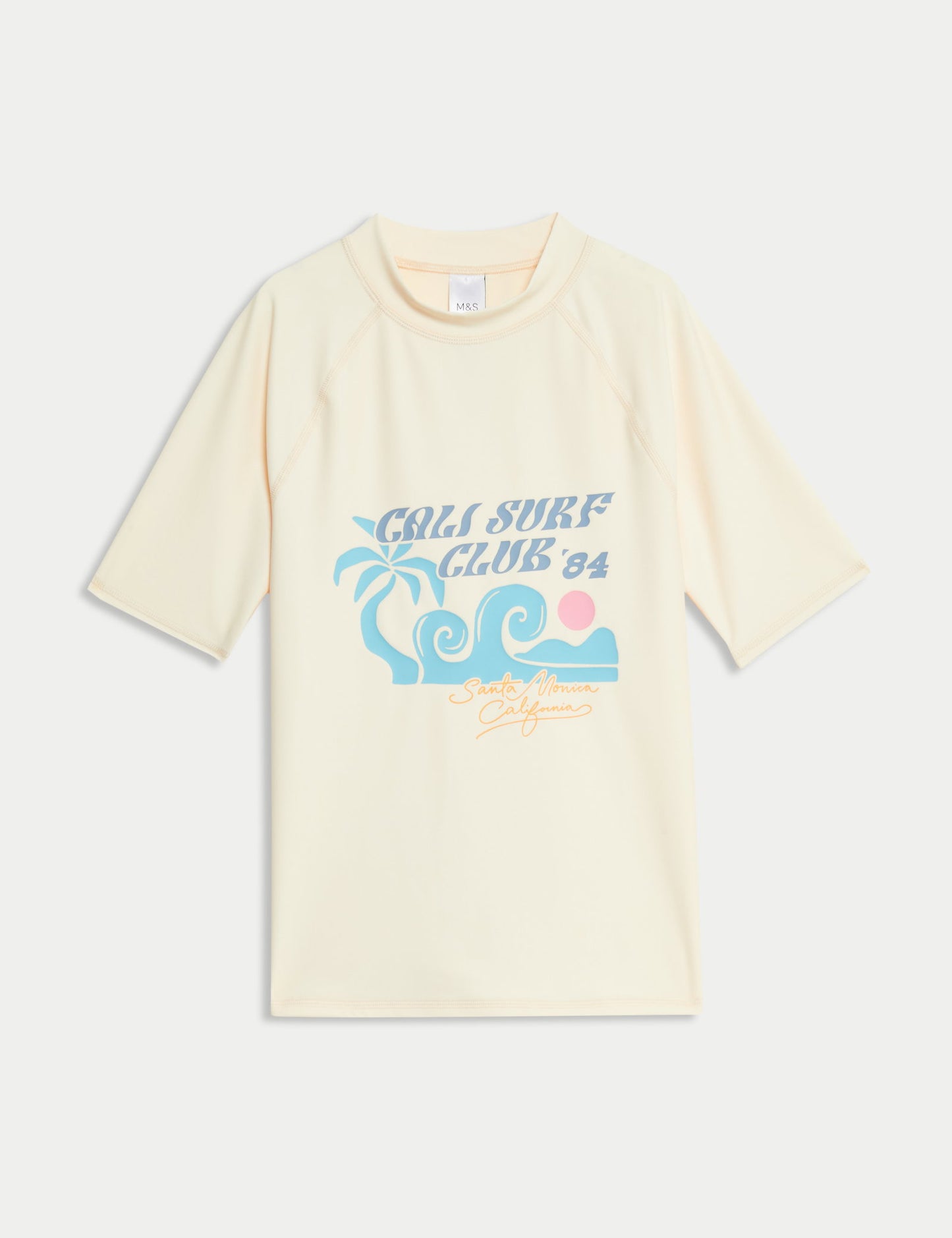 Cali Surf Club Desenli Kısa Kollu Deniz Tişörtü (6–16 Yaş)