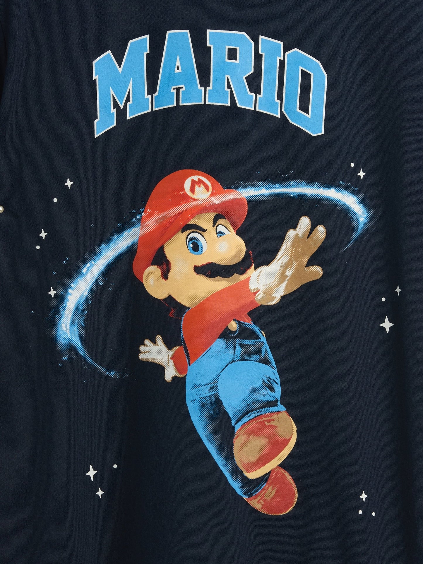 Lacivert Süper Mario Grafik Baskılı T-shirt