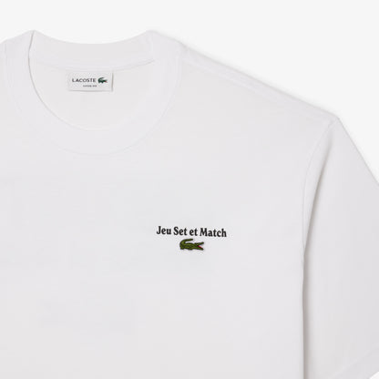 Lacoste Heavy Fit Printed Erkek Beyaz T-shirt