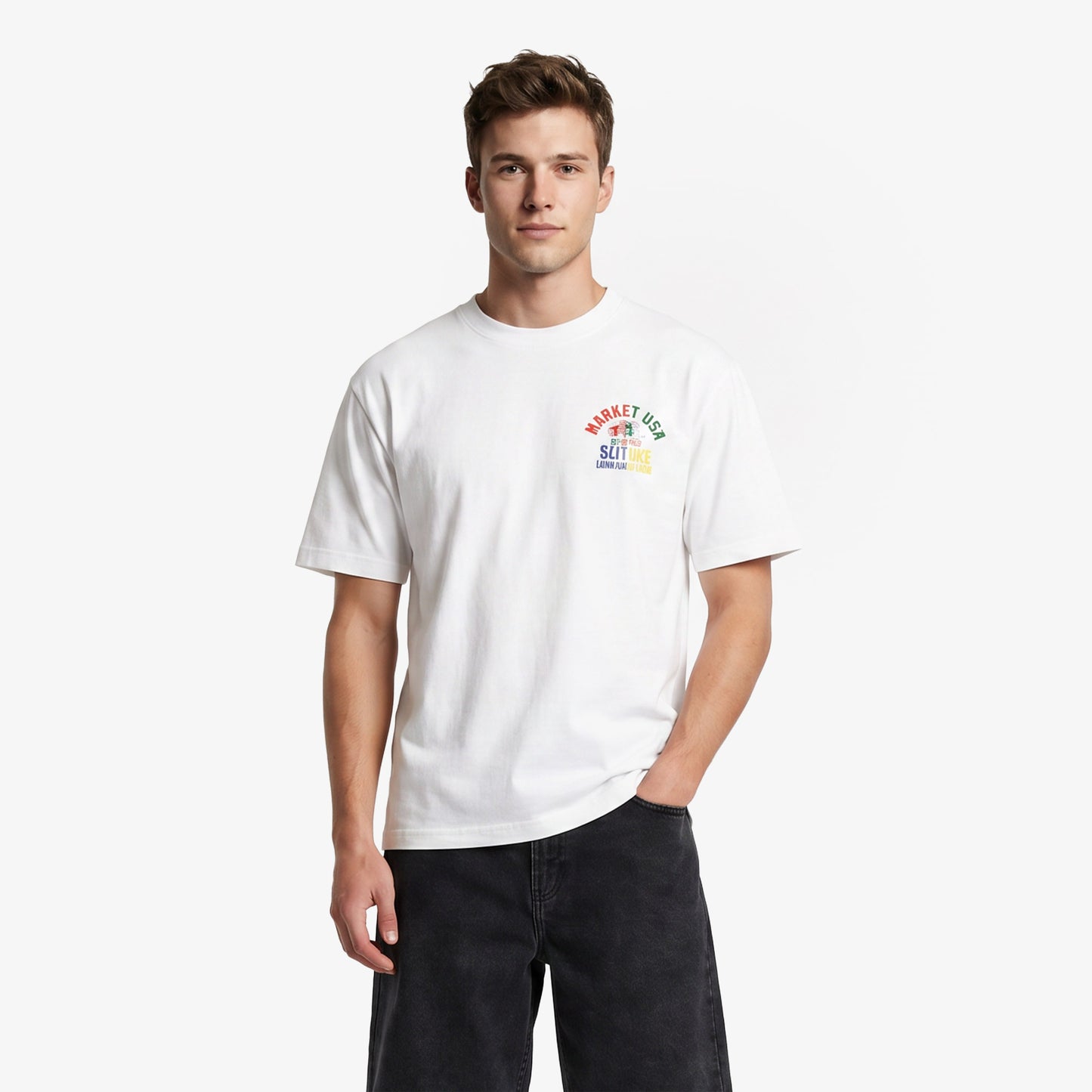 Market Smiley Foul Play Erkek Beyaz T-shirt
