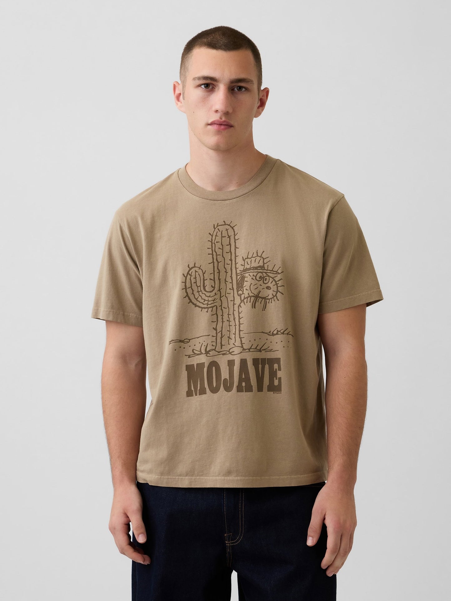 Açık Kahverengi Snoopy Mojave Relaxed Grafik T-shirt