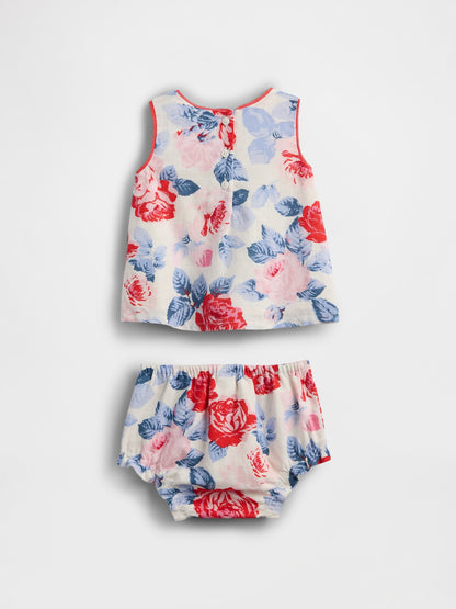 Çok Renkli Keten Karışımlı Outfit Set