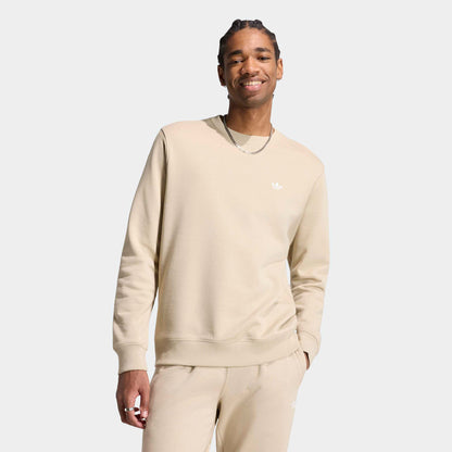 Adidas Trefoil Essentials Crew French Terry Erkek Krem Sweatshirt