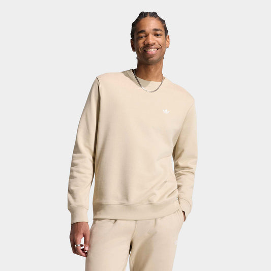 Adidas Trefoil Essentials Crew French Terry Erkek Krem Sweatshirt