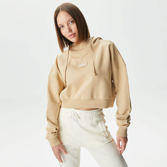 United4 Classic Kadın Krem Hoodie