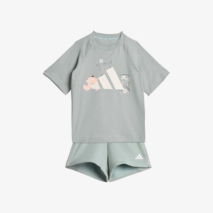 Adidas Tironoster Set Çocuk Yeşil Şort Takımı