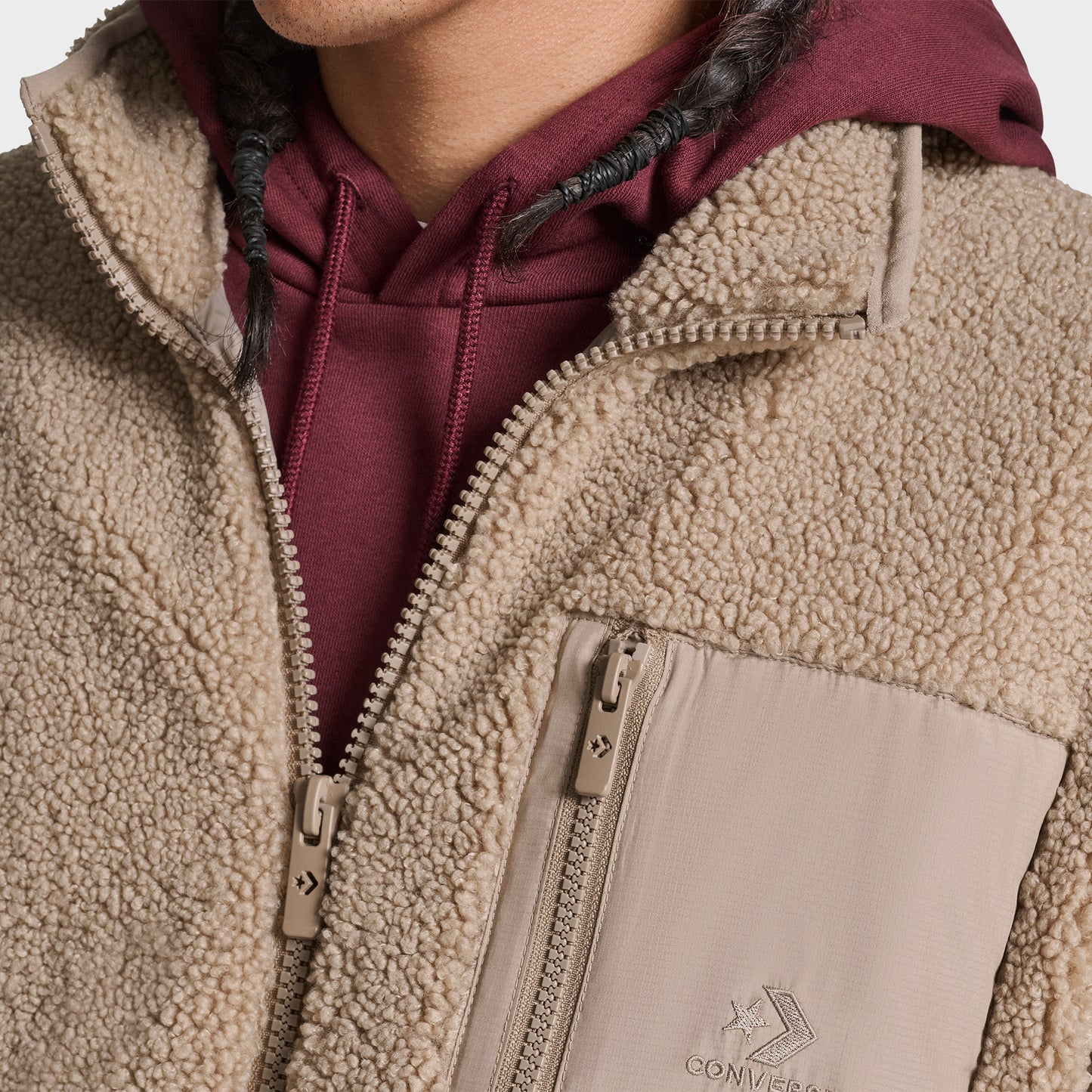 Converse Contrast Sherpa Erkek Kahverengi Ceket