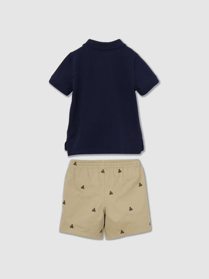 Lacivert Baby & Toddler Brannan Bear Polo Outfit Set