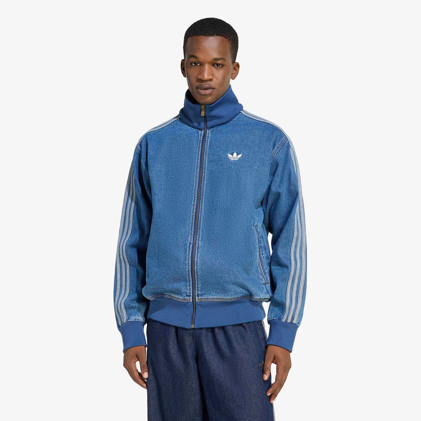 Adidas Denim Firebird Erkek Mavi Ceket