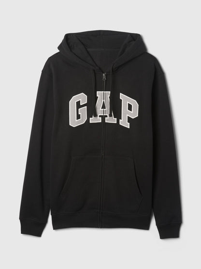 Siyah Vintagesoft Arch Logo Tam Fermuarlı Sweatshirt