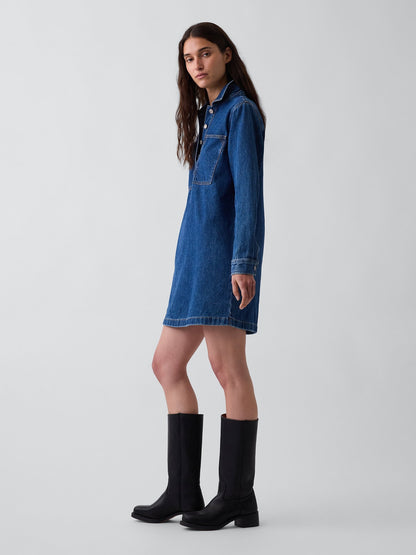 Mavi Denim Mini Shift Elbise