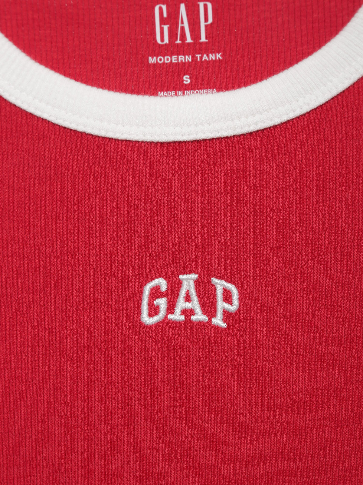 Kırmızı Gap Logo Fitilli Halter Yaka Atlet