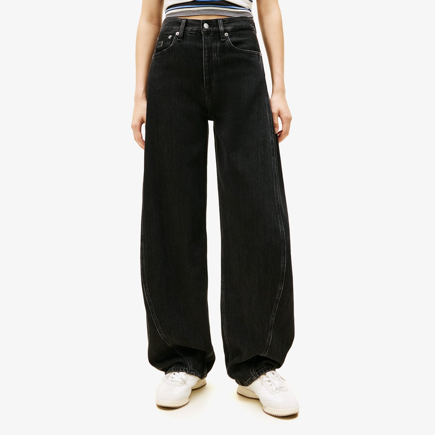 Tommy Hilfiger Mid Rise Barrel Kadın Mavi Pantolon